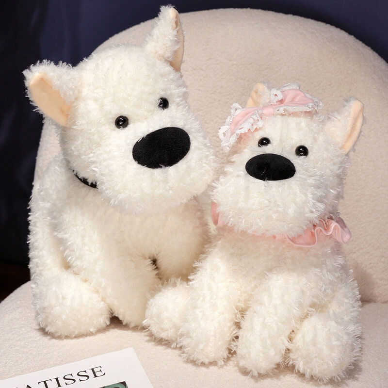 Wholesale Cute West Highland Terrier Plush Toy in Squatting Posture with a Headscarf  Stuffed Toy  - Yortoob 19