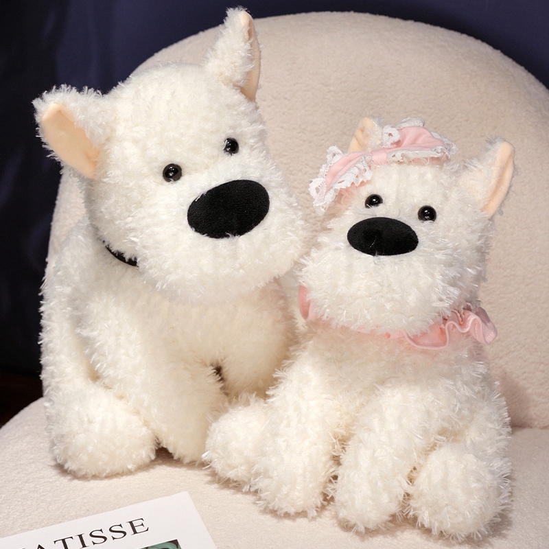 Wholesale Cute West Highland Terrier Plush Toy in Squatting Posture with a Headscarf  Stuffed Toy  - Yortoob 20