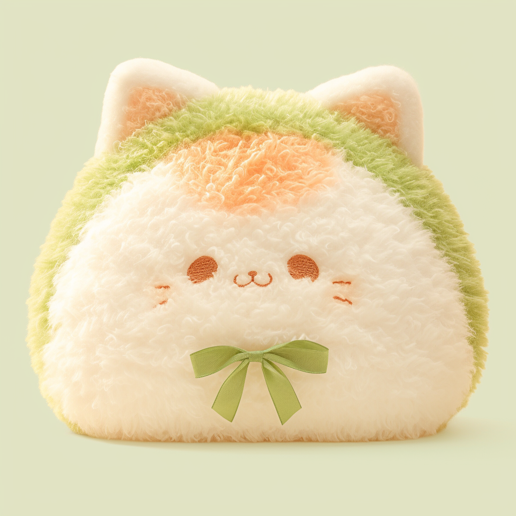 Custom Cute Cat-shaped Onigiri Fluffy Plush Toy OEM ODM Logo Stuffed Plush Animalsf Factory Price Toy Gift For Kids 13
