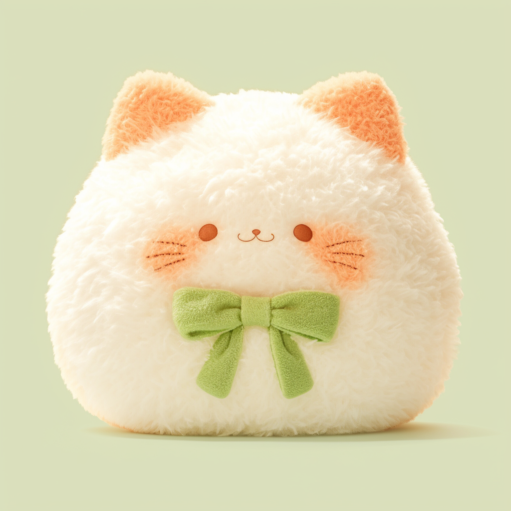 Custom Cute Cat-shaped Onigiri Fluffy Plush Toy OEM ODM Logo Stuffed Plush Animalsf Factory Price Toy Gift For Kids 11