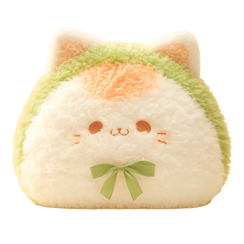 Custom Cute Cat-shaped Onigiri Fluffy Plush Toy OEM ODM Logo Stuffed Plush Animalsf Factory Price Toy Gift For Kids 9