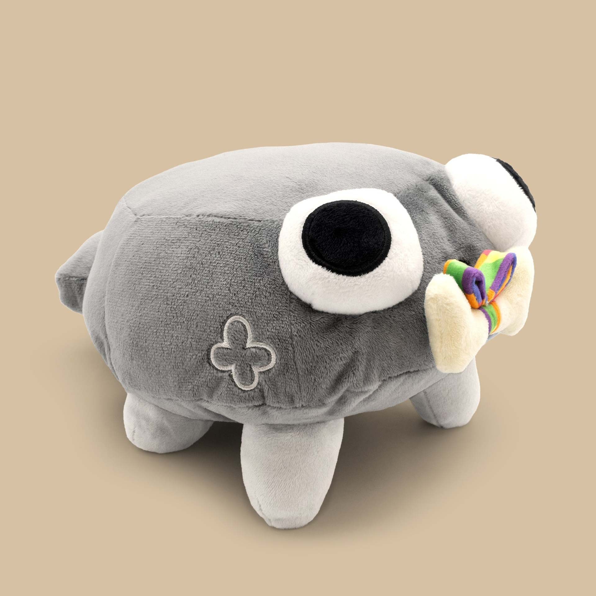 Плюшевая игрушка Dandy's World, серый цвет, 25 см - милая большая игрушка с глазами и бантиком. 13