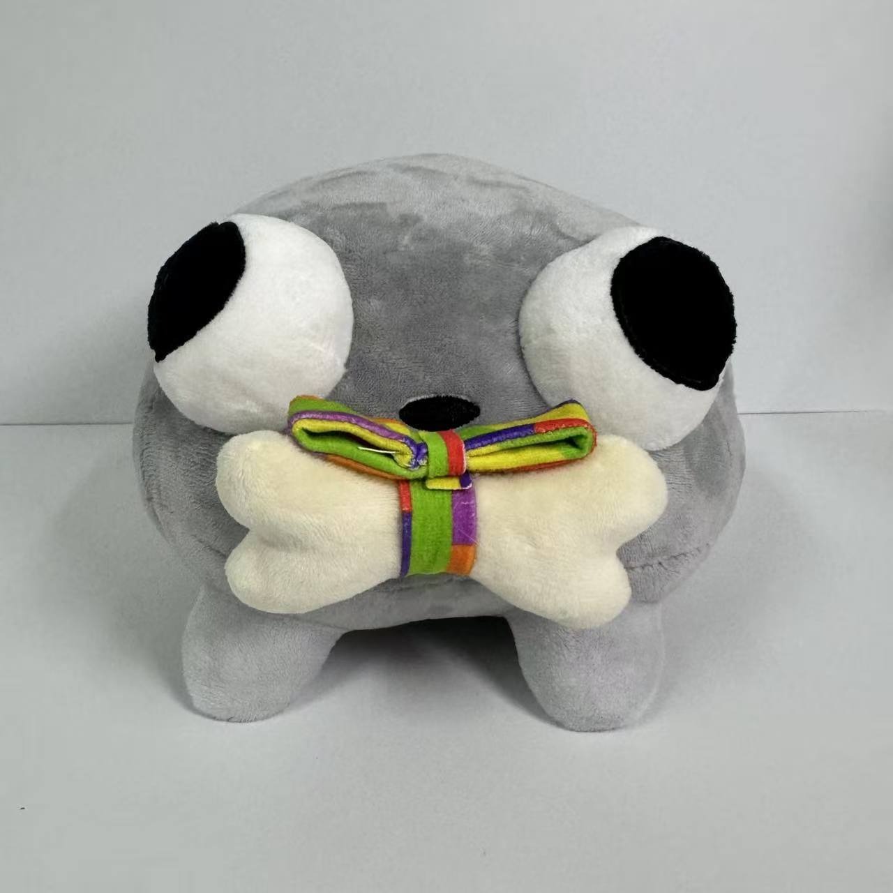 Плюшевая игрушка Dandy's World, серый цвет, 25 см - милая большая игрушка с глазами и бантиком. 18