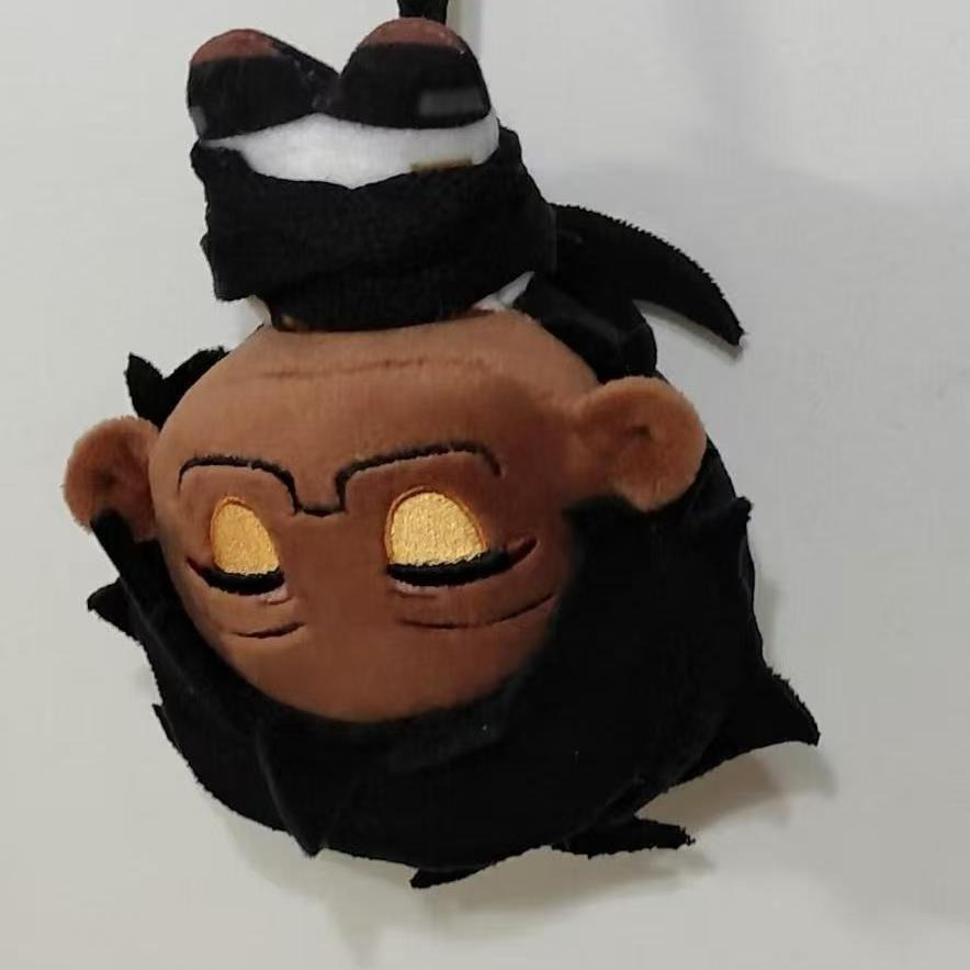 10cm Soft Chibi-Style Dark-Skinned Black Hair Character Plush Doll - Shiny Golden Eyes & Stylish Outfit 17