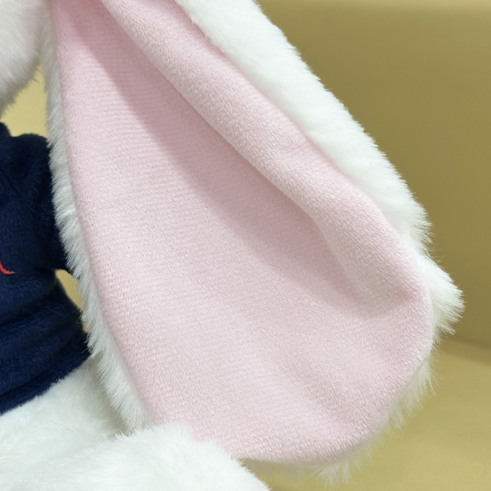 Mei Mei Bunny Plush - 23cm Cute White Rabbit Stuffed Toy with Navy Blue Buttoned Jacket, 203g Soft & Huggable Compan 17