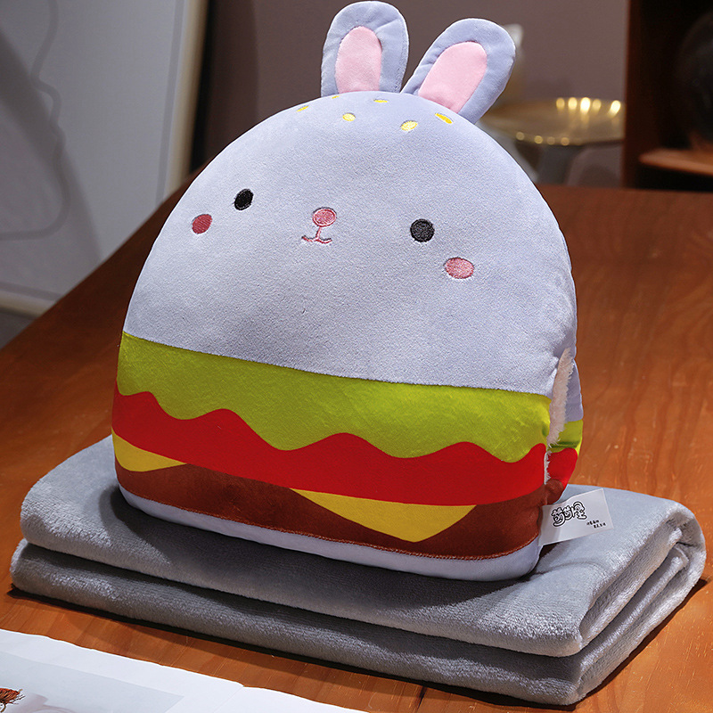 Hamburger Hand Warmer Plush Toy - Cute Stuffed Doll for Winter 16