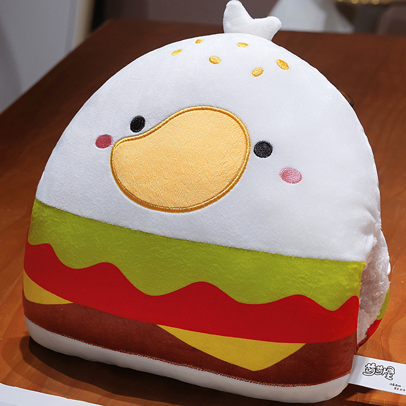 Hamburger Hand Warmer Plush Toy - Cute Stuffed Doll for Winter 11