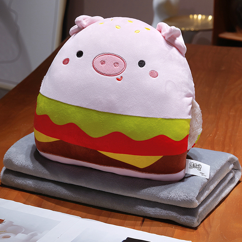 Hamburger Hand Warmer Plush Toy - Cute Stuffed Doll for Winter 13