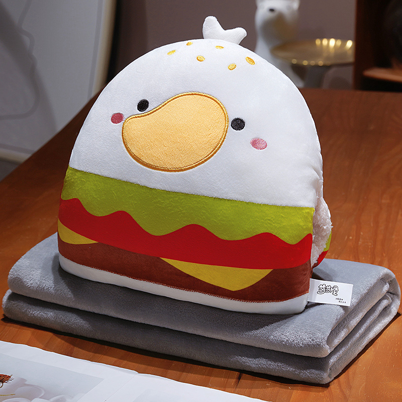 Hamburger Hand Warmer Plush Toy - Cute Stuffed Doll for Winter 15