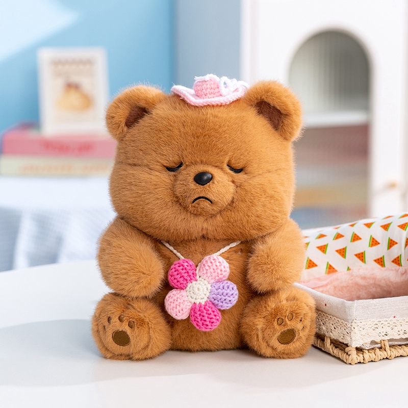 Romantic Bear with Bouquet Plush Toy Stuffed Doll for Girlfriend Kids Home Decor Gift 16