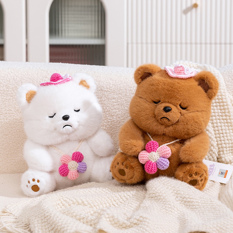 Romantic Bear with Bouquet Plush Toy Stuffed Doll for Girlfriend Kids Home Decor Gift 11