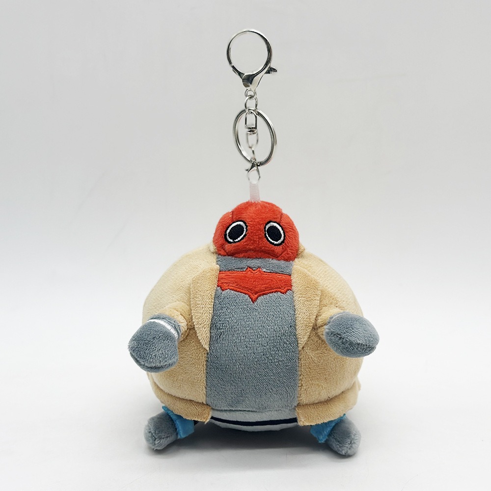 12cm fat jason todd  Cute Cartoon Character Plush Keychain  Soft Stuffed Bag Charm with Bat Logo 18