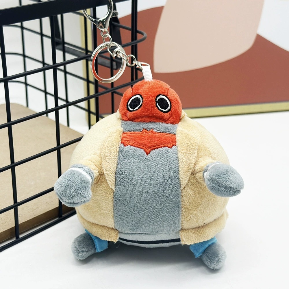 12cm fat jason todd  Cute Cartoon Character Plush Keychain  Soft Stuffed Bag Charm with Bat Logo 12