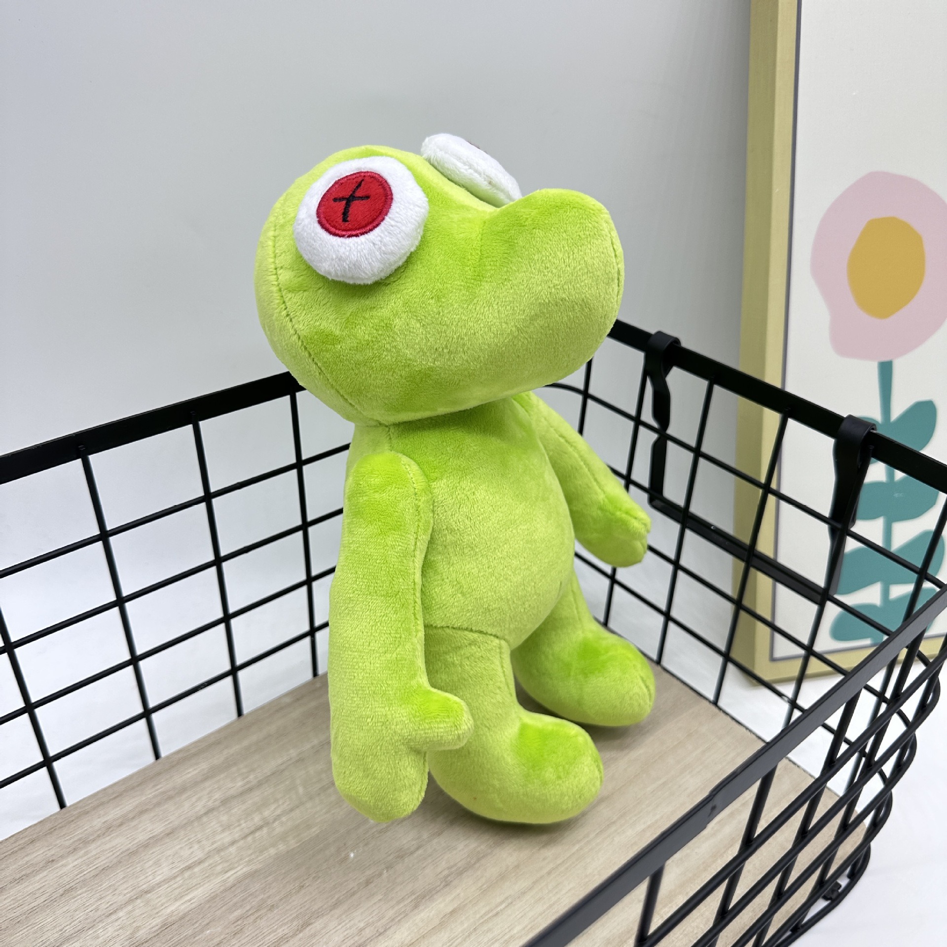 Peluche Petite Grenouille Verte Vibrante Runmo - Poupée en Peluche de 26 cm avec des yeux en croix rouge 21