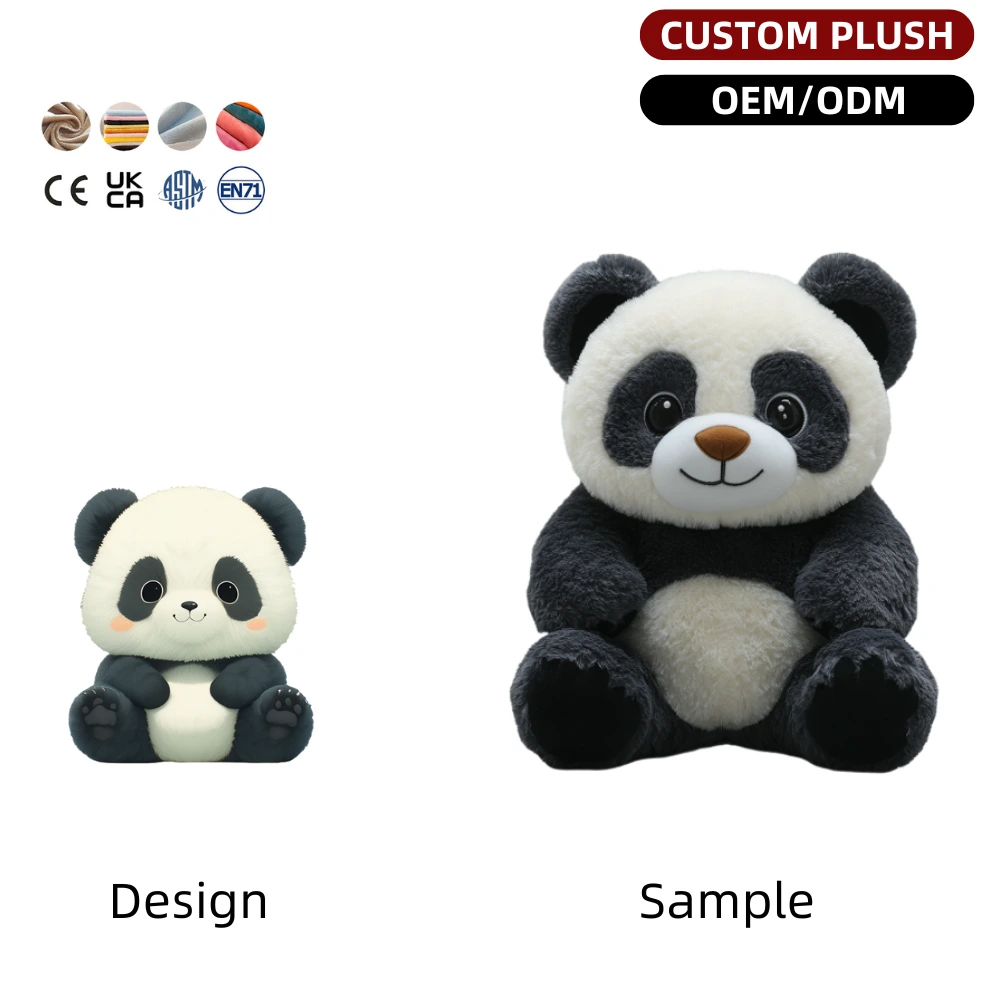 Custom Panda Plush Toys Factory Made High Quality Kawaii Soft Promotional Bear Custom Panda Stuffed Toy Support Oem Odm 1