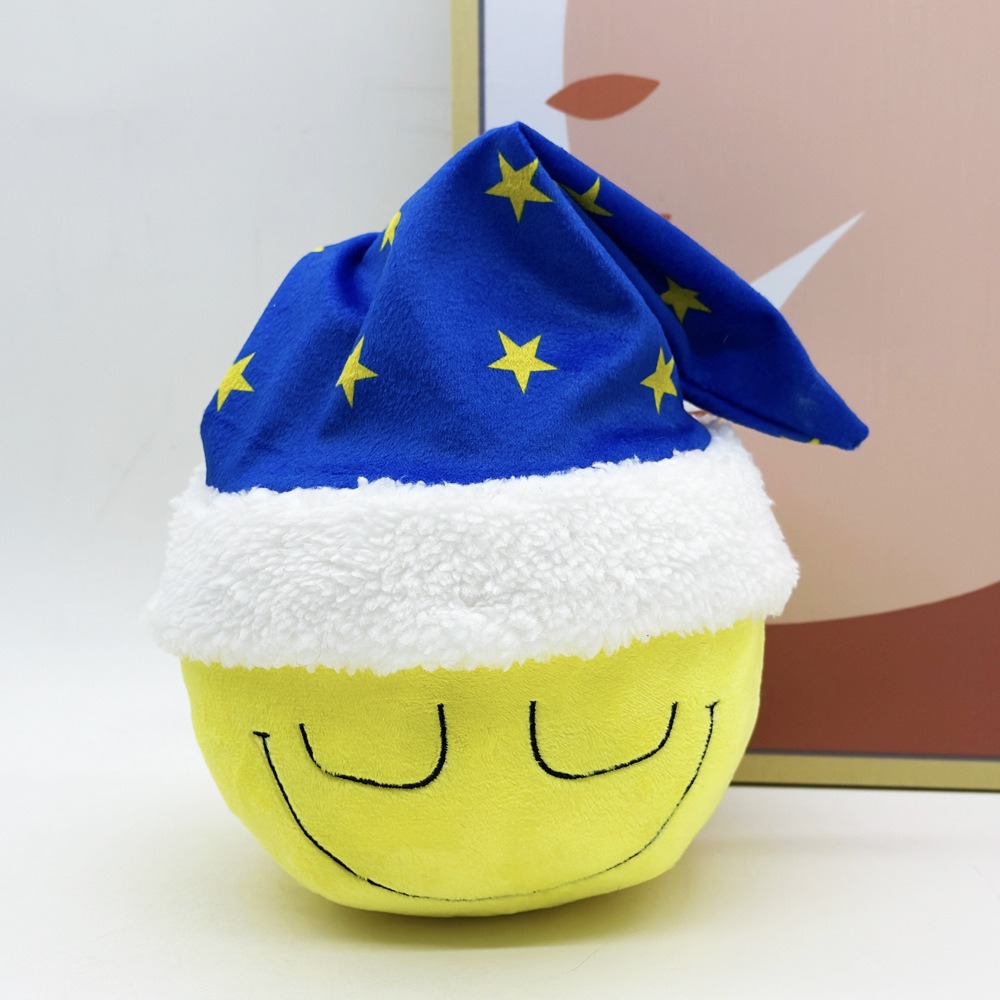 Мягкая игрушка «Дремлющий бульдозер» 15 см | Милая игрушка-смайлик с изображением флага ЕС, спящая во время сна 11