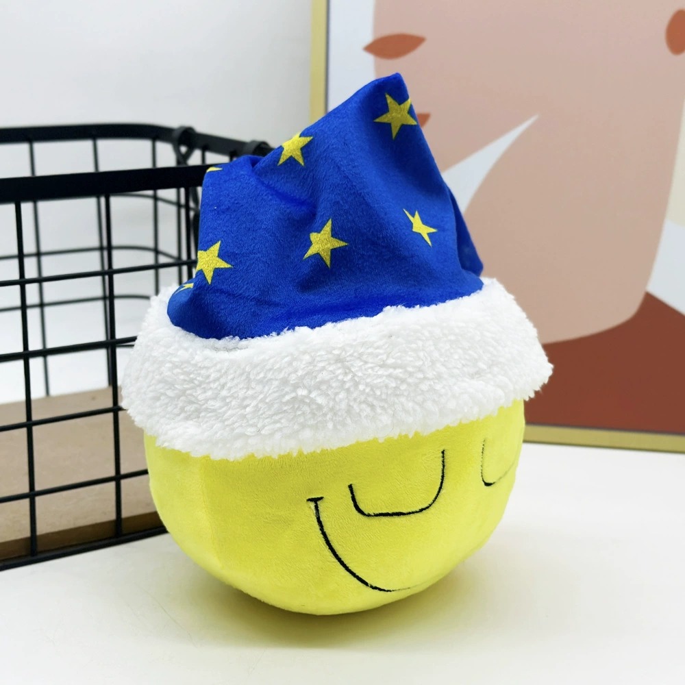 Мягкая игрушка «Дремлющий бульдозер» 15 см | Милая игрушка-смайлик с изображением флага ЕС, спящая во время сна 13