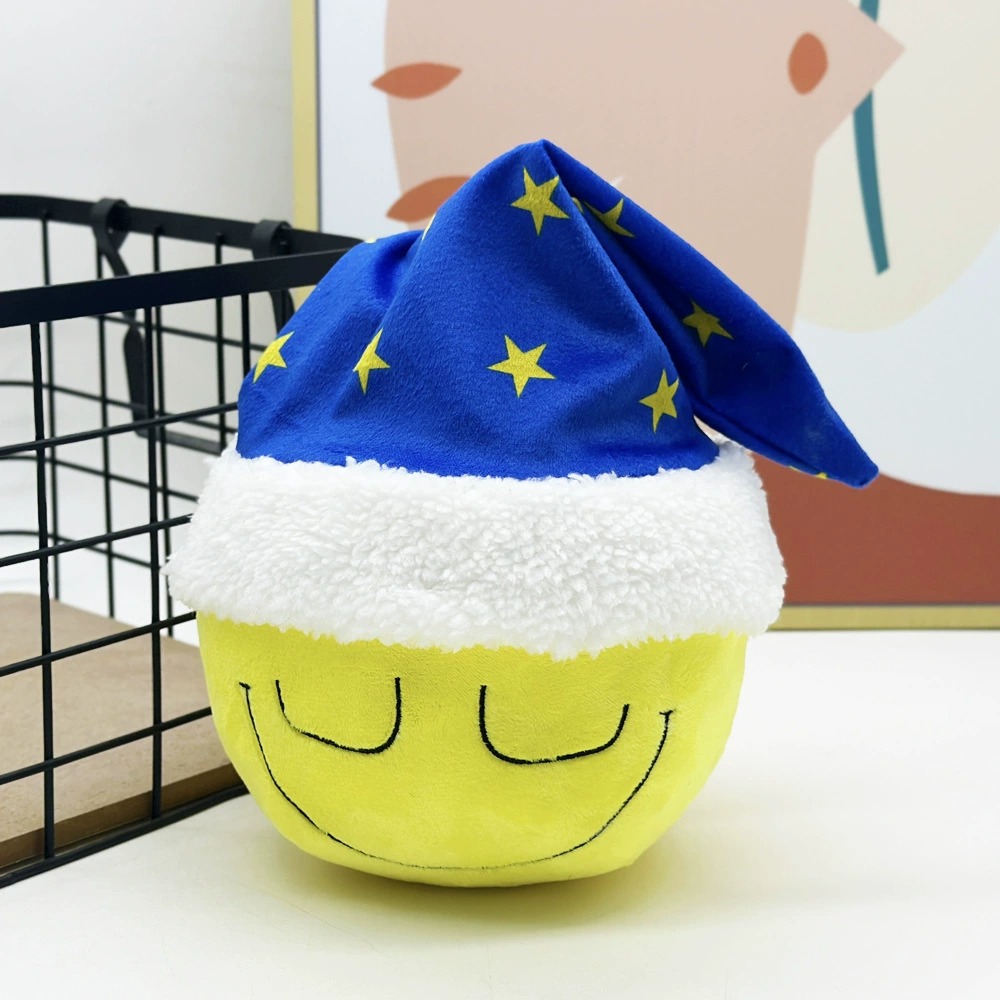 Мягкая игрушка «Дремлющий бульдозер» 15 см | Милая игрушка-смайлик с изображением флага ЕС, спящая во время сна 12