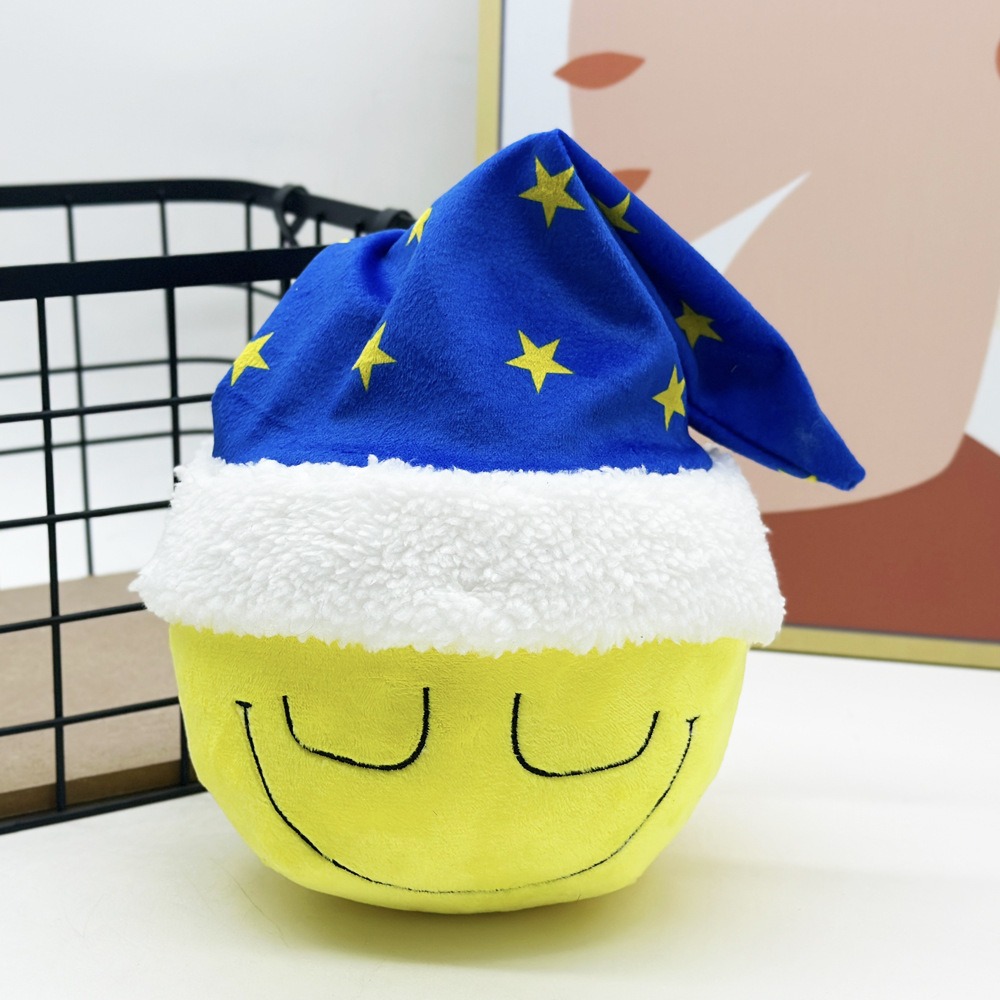 Мягкая игрушка «Дремлющий бульдозер» 15 см | Милая игрушка-смайлик с изображением флага ЕС, спящая во время сна 14