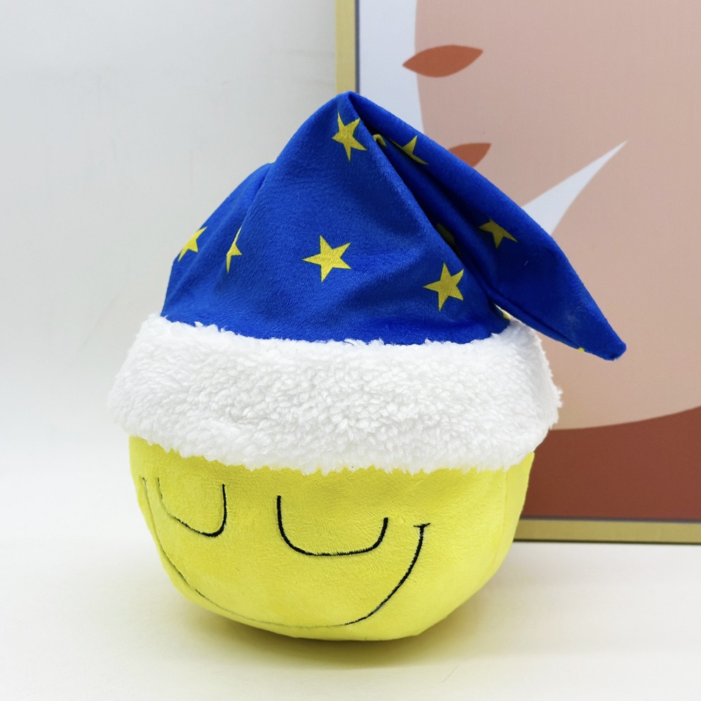 Мягкая игрушка «Дремлющий бульдозер» 15 см | Милая игрушка-смайлик с изображением флага ЕС, спящая во время сна 15
