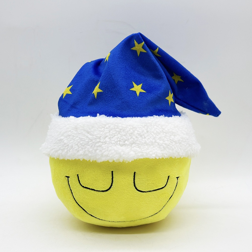 Мягкая игрушка «Дремлющий бульдозер» 15 см | Милая игрушка-смайлик с изображением флага ЕС, спящая во время сна 16
