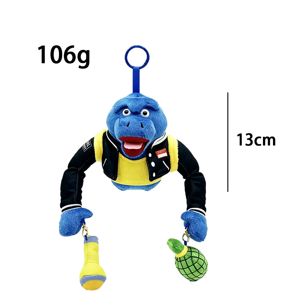 13cm Animal_OG_v1 Plush  Blue Plush Keychain - Stylish Character Stuffed Toy with Jacket & Detachable Accessories 15