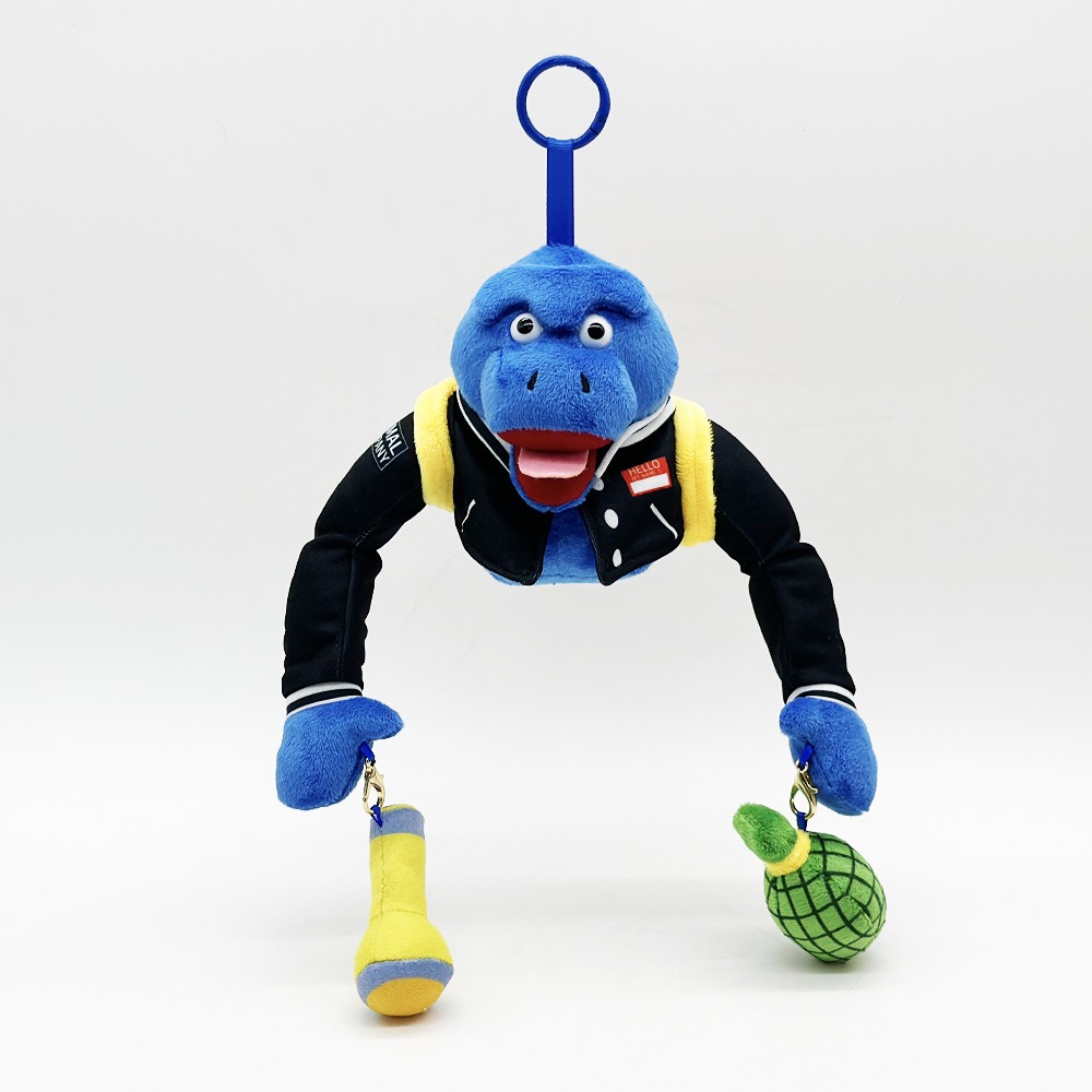 13cm Animal_OG_v1 Plush  Blue Plush Keychain - Stylish Character Stuffed Toy with Jacket & Detachable Accessories 22
