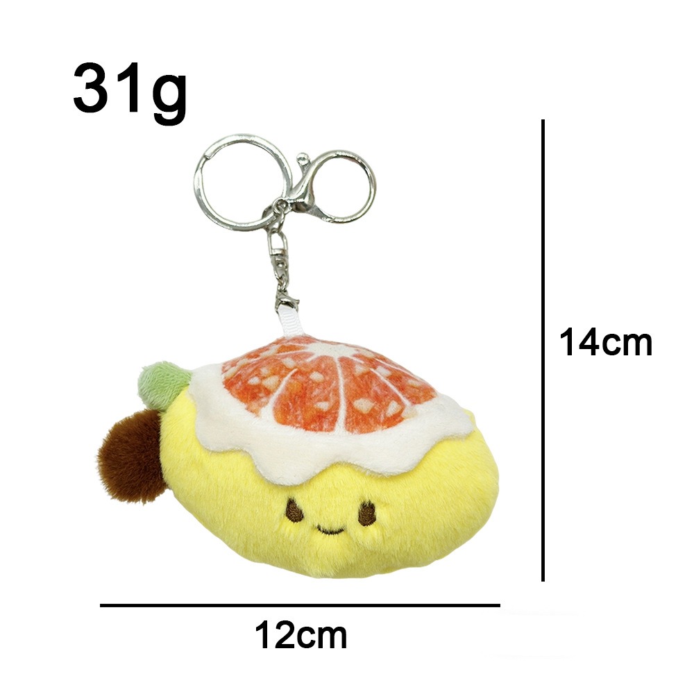 12*14cm Cute Grapefruit Shaped Soft Plush Keychain - Adorable Bag Pendant Stuffed Toy 17