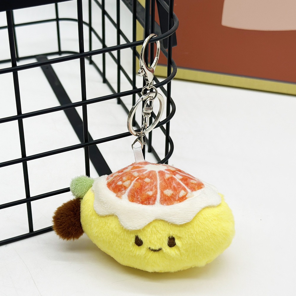 12*14cm Cute Grapefruit Shaped Soft Plush Keychain - Adorable Bag Pendant Stuffed Toy 14