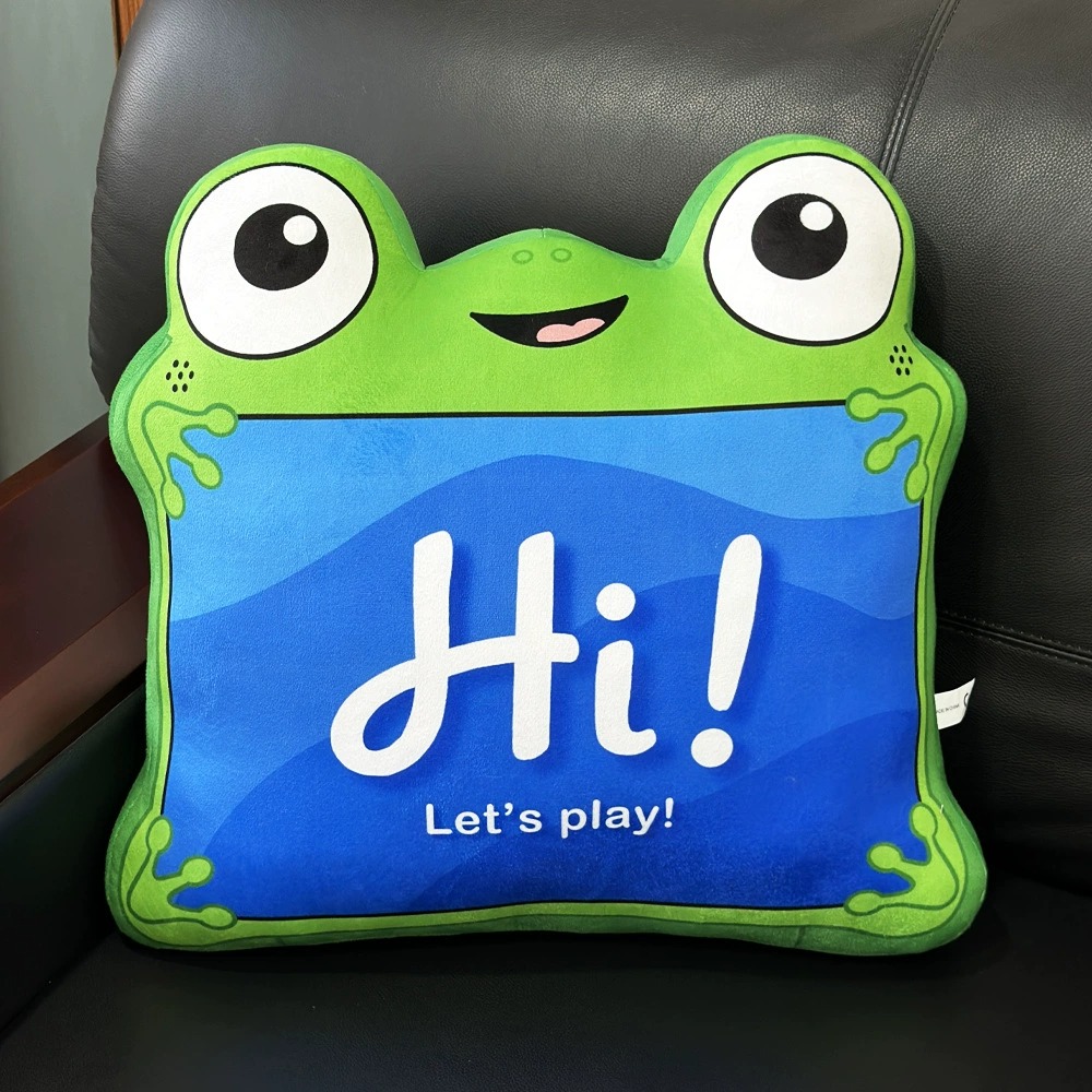 Cute Frog Shape Plush Pillow Cushion - 47x43cm Soft Stuffed Toy with Hi! Let's Play! Design (808g) 18
