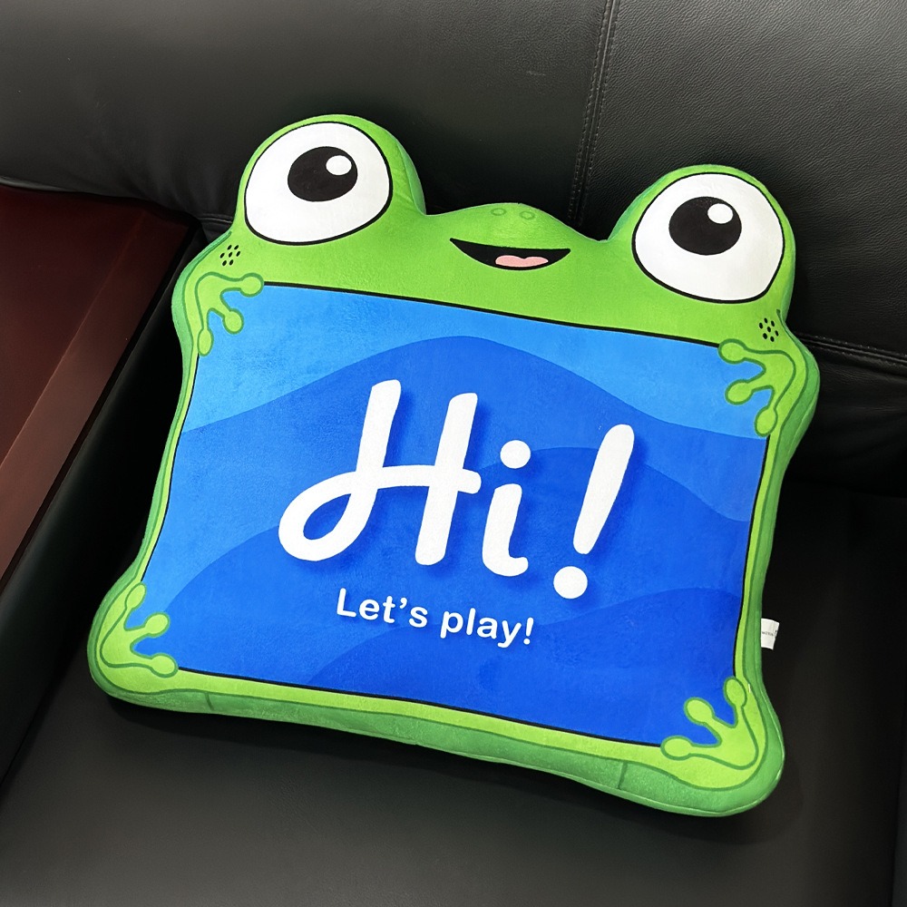 Cute Frog Shape Plush Pillow Cushion - 47x43cm Soft Stuffed Toy with Hi! Let's Play! Design (808g) 15