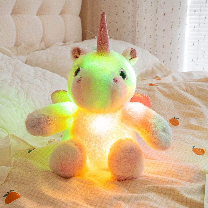 Light-Up Rainbow Unicorn Plush Toy, Soft Stuffed Unicorn Doll for Kids 12