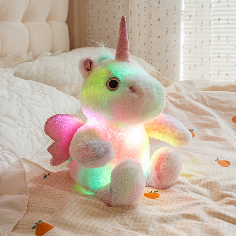 Light-Up Rainbow Unicorn Plush Toy, Soft Stuffed Unicorn Doll for Kids 14