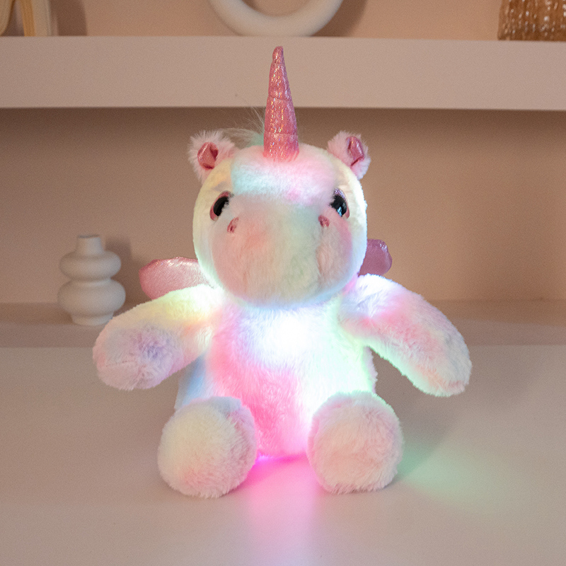 Light-Up Rainbow Unicorn Plush Toy, Soft Stuffed Unicorn Doll for Kids 16