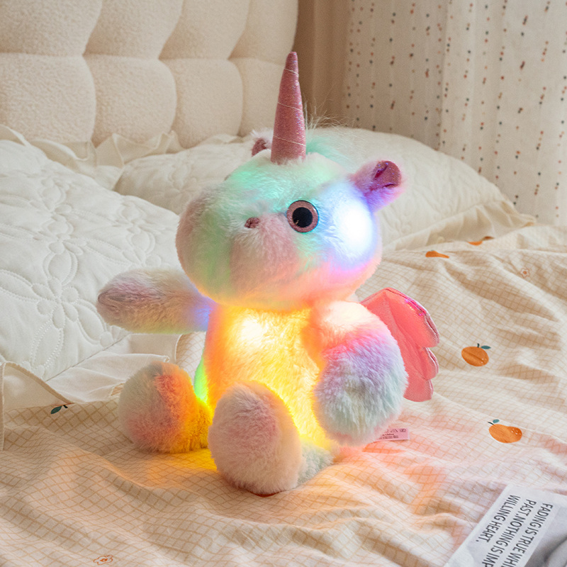 Light-Up Rainbow Unicorn Plush Toy, Soft Stuffed Unicorn Doll for Kids 15