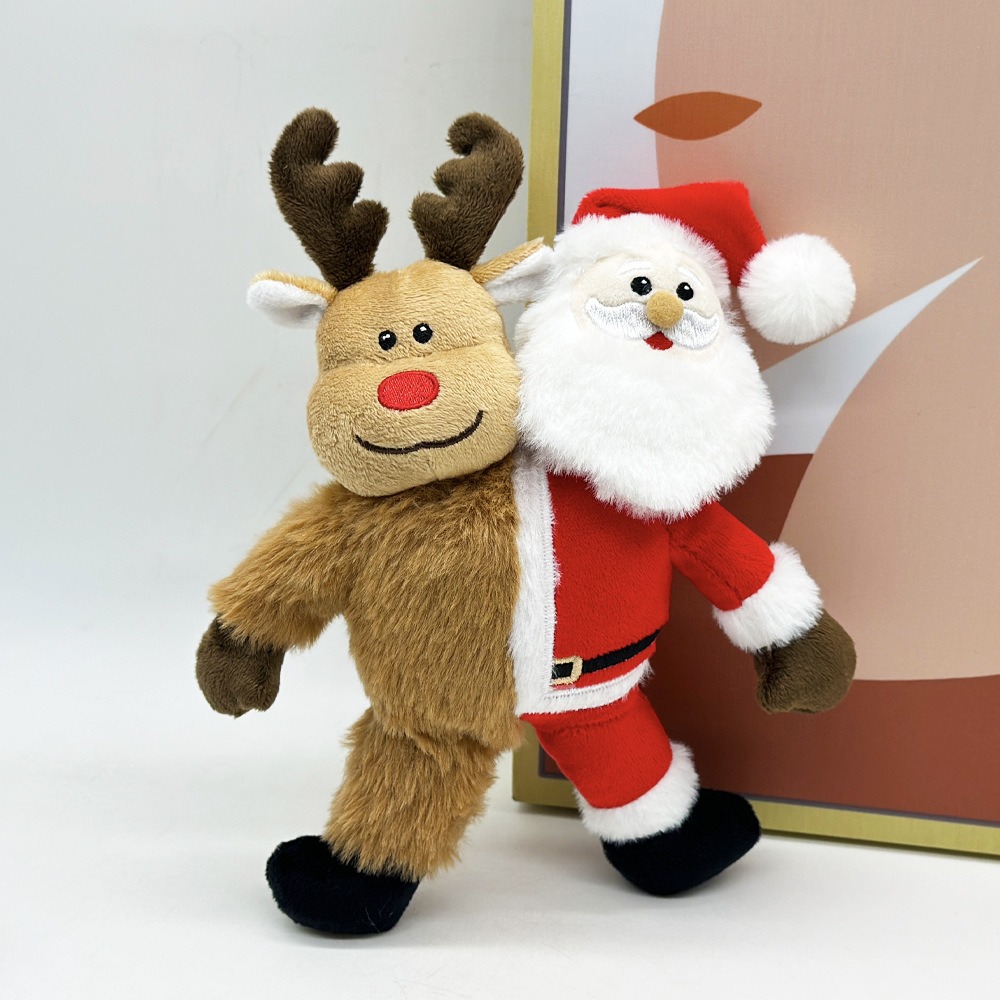 23cm Half Santa & Half Reindeer Christmas Plush Toy - 65g Festive Stuffed Animal Decoration 13