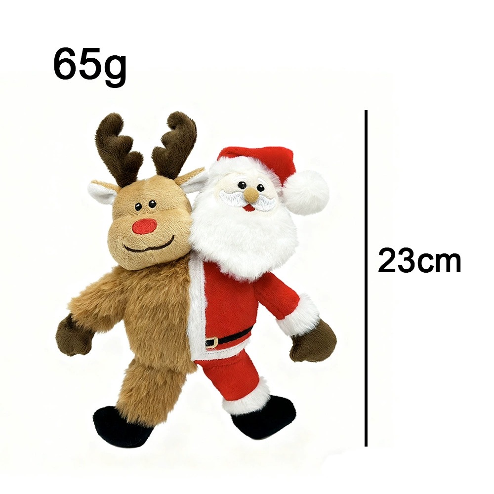 23cm Half Santa & Half Reindeer Christmas Plush Toy - 65g Festive Stuffed Animal Decoration 16