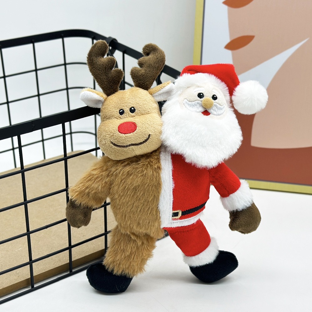 23cm Half Santa & Half Reindeer Christmas Plush Toy - 65g Festive Stuffed Animal Decoration 12