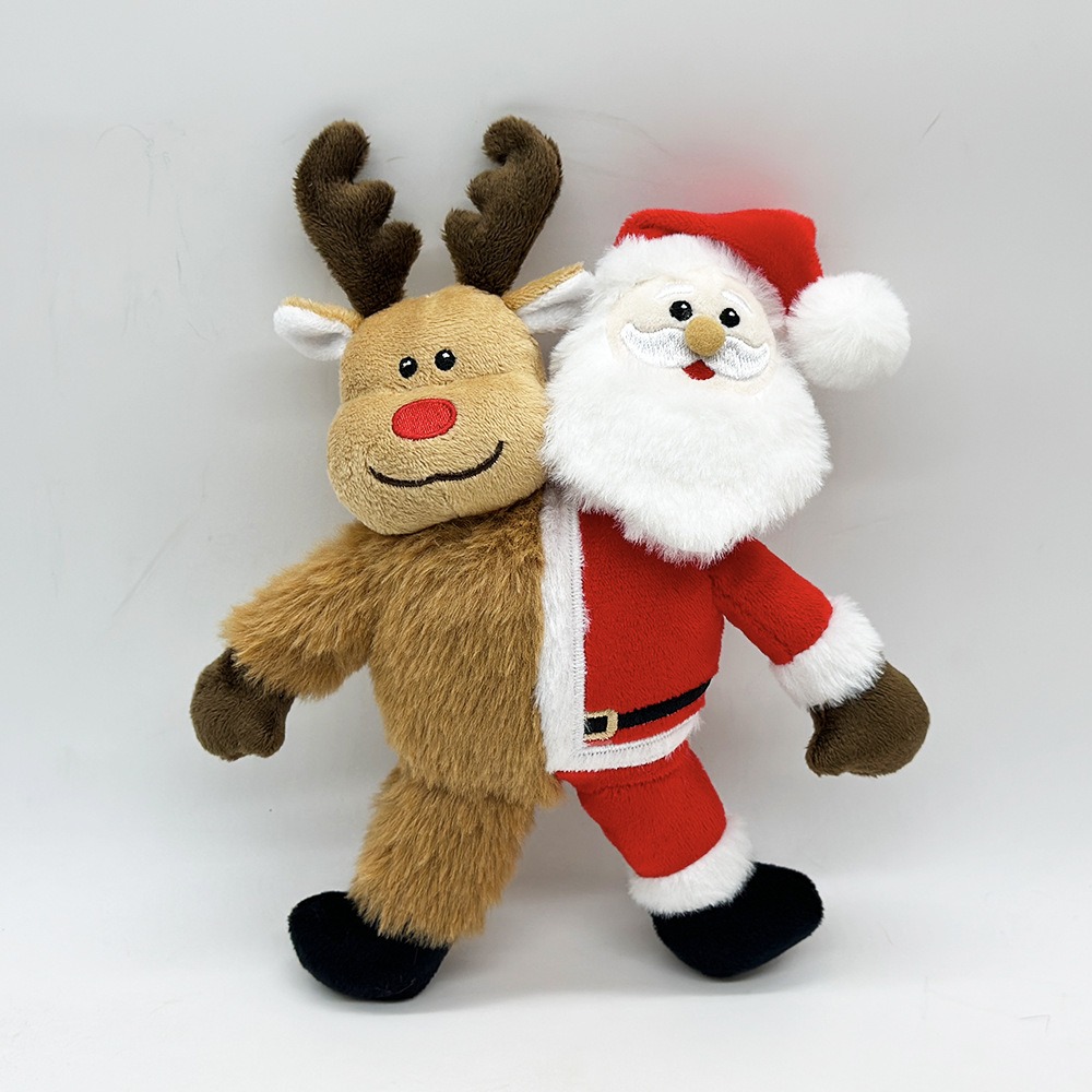 23cm Half Santa & Half Reindeer Christmas Plush Toy - 65g Festive Stuffed Animal Decoration 19