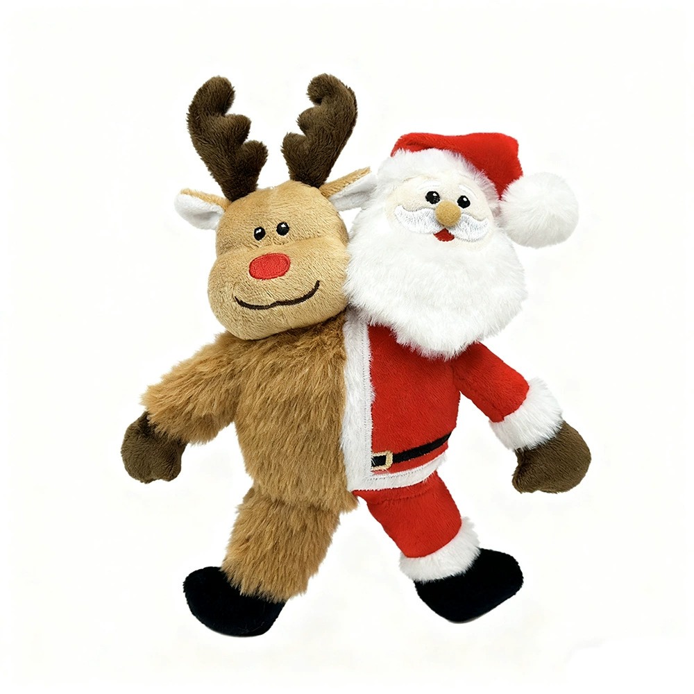 23cm Half Santa & Half Reindeer Christmas Plush Toy - 65g Festive Stuffed Animal Decoration 15