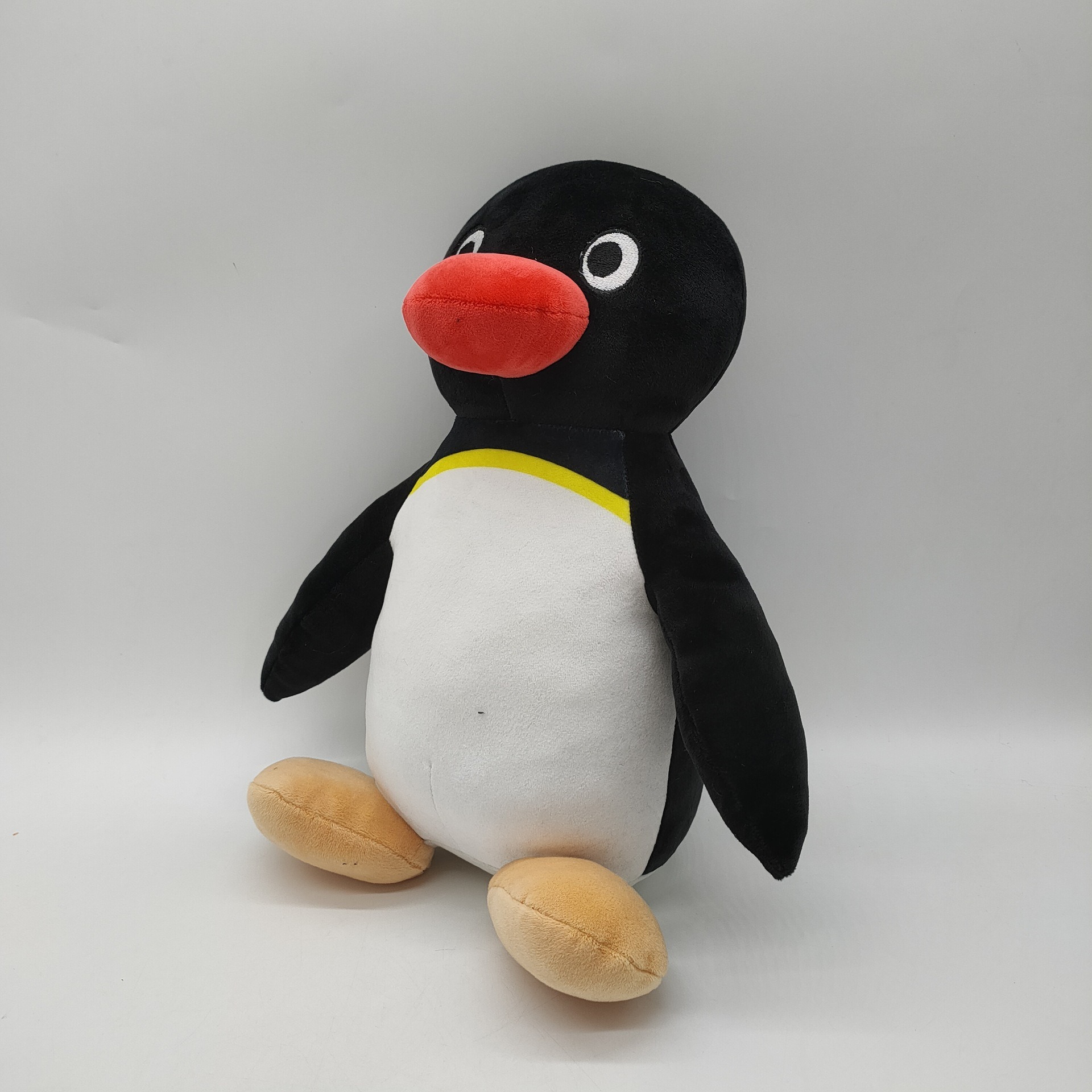 31cm Adorable Black & White Pingu  Penguin Plush Toy - Soft Stuffed Animal with Red Beak & Yellow Accent 17