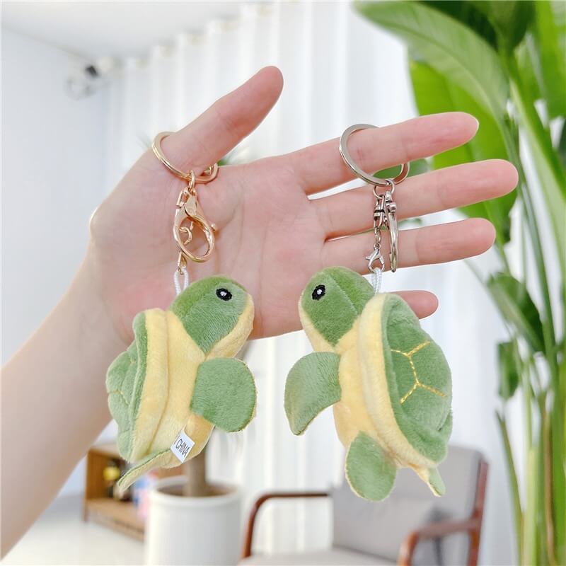 Lovely 9cm Green Kawaii Animal Doll Fashion Turtle Plush Stuffed Keychain Doll Tortoise Pendant Gifts For Kids Backpack 10