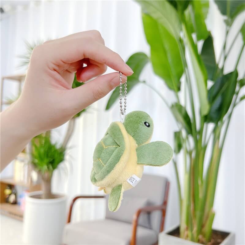 Lovely 9cm Green Kawaii Animal Doll Fashion Turtle Plush Stuffed Keychain Doll Tortoise Pendant Gifts For Kids Backpack 14