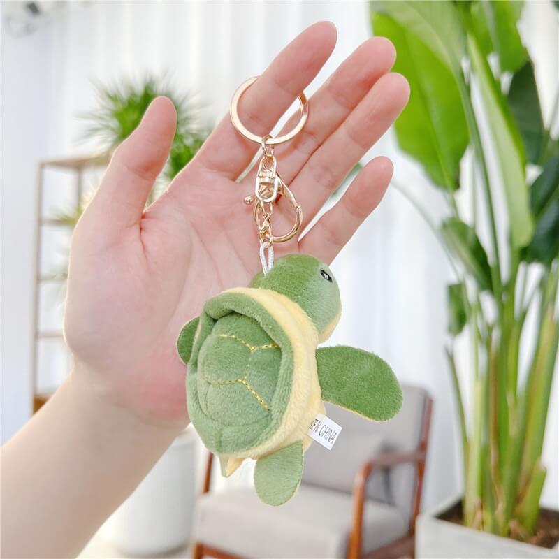 Lovely 9cm Green Kawaii Animal Doll Fashion Turtle Plush Stuffed Keychain Doll Tortoise Pendant Gifts For Kids Backpack 15