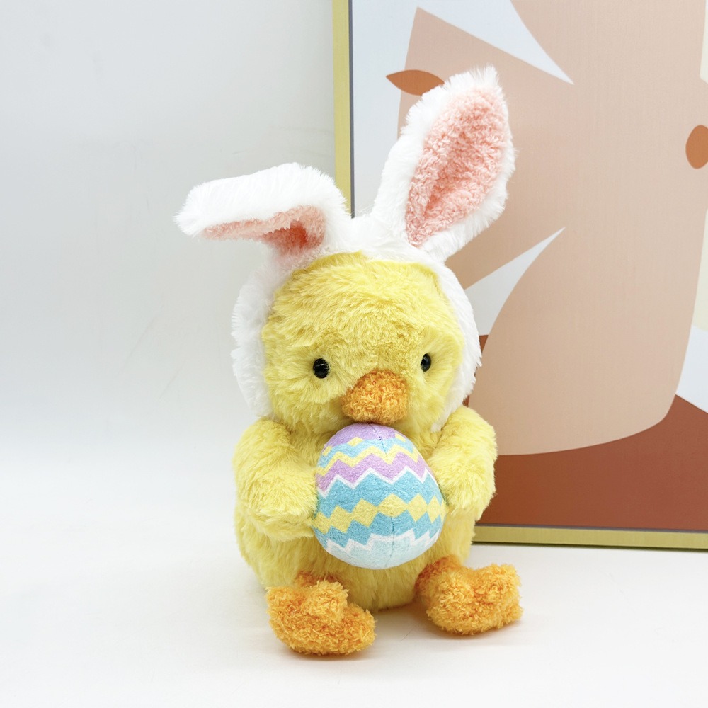 27cm Easter Plush Chick with Bunny Ears  Colorful Egg – Cute Stuffed Animals for Easter Decor & Gifts 13