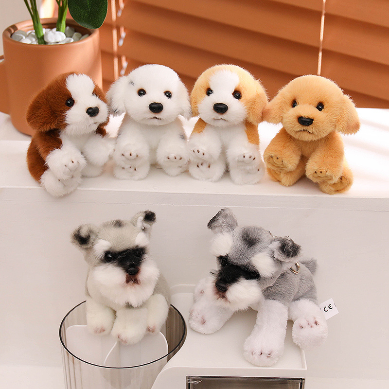 Миниатюрная плюшевая кукла-щенок размером с большой палец — мягкая игрушка-собачка для подарков. 17