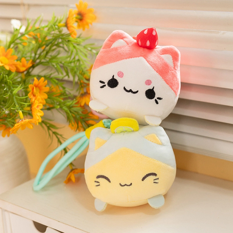 Cute Cat Head Plush Keychain - Soft Stuffed Cat Head Pendant for Bags/Keys, Adorable Animal Plush Charm 1