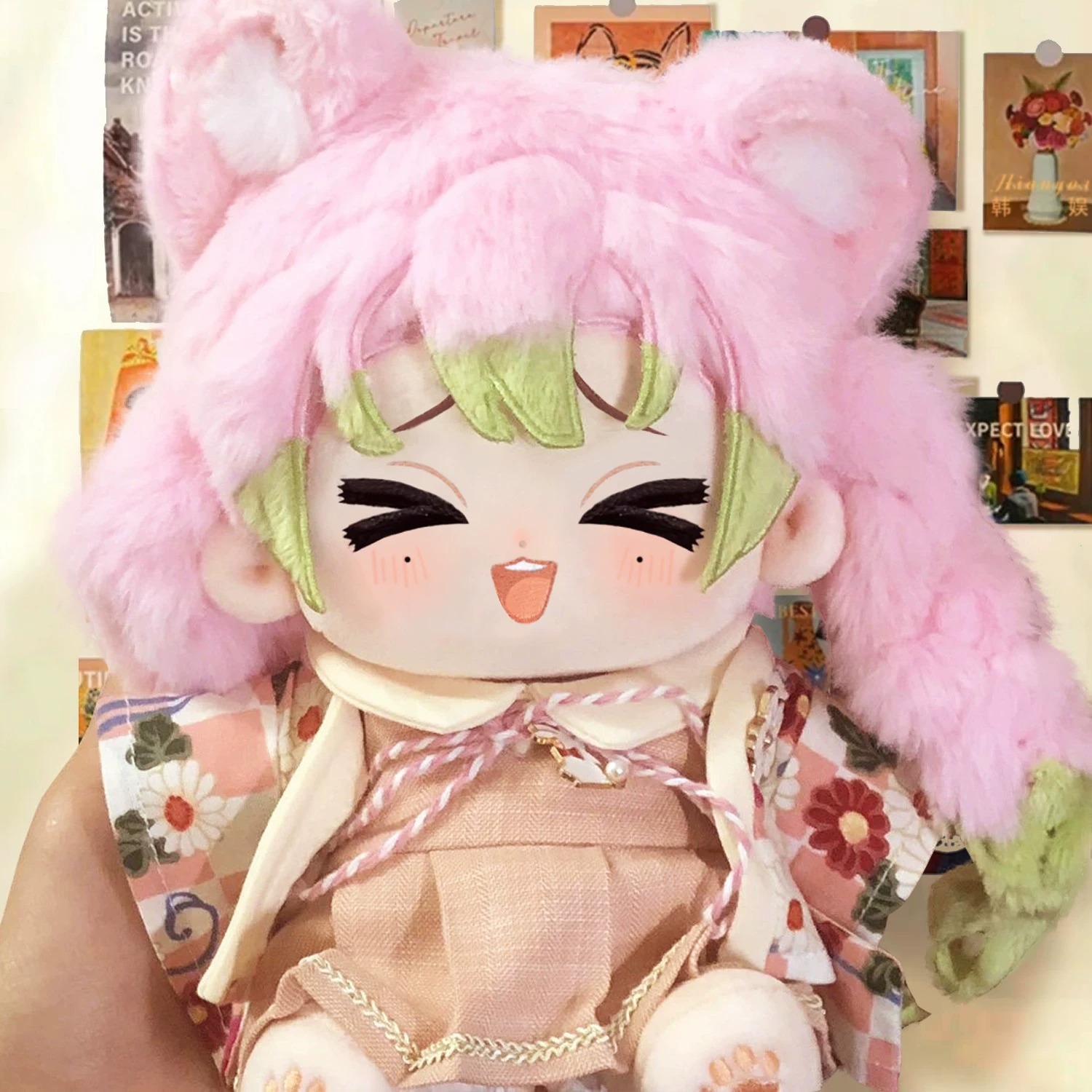 Оригинальная плюшевая кукла Канроджи Мицури из сериала «Истребитель демонов: Кимэцу но Яиба», высотой 20 см, в стиле Канроджи Мицури. Милая, улыбающаяся плюшевая игрушка. 9