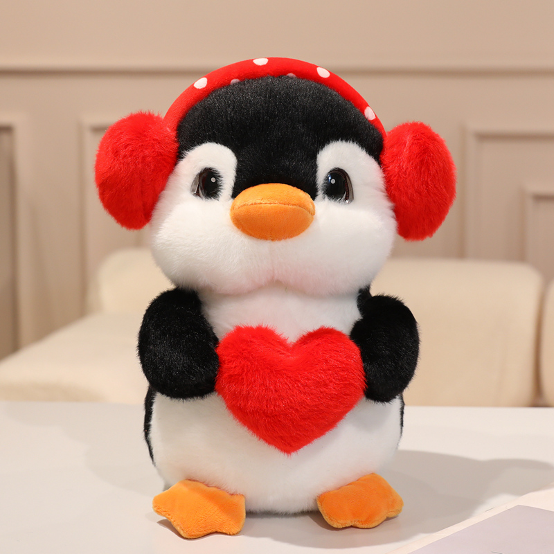 Penguin with Headphones Plush Doll - Cute Stuffed Penguin Toy with Earphone Design 11