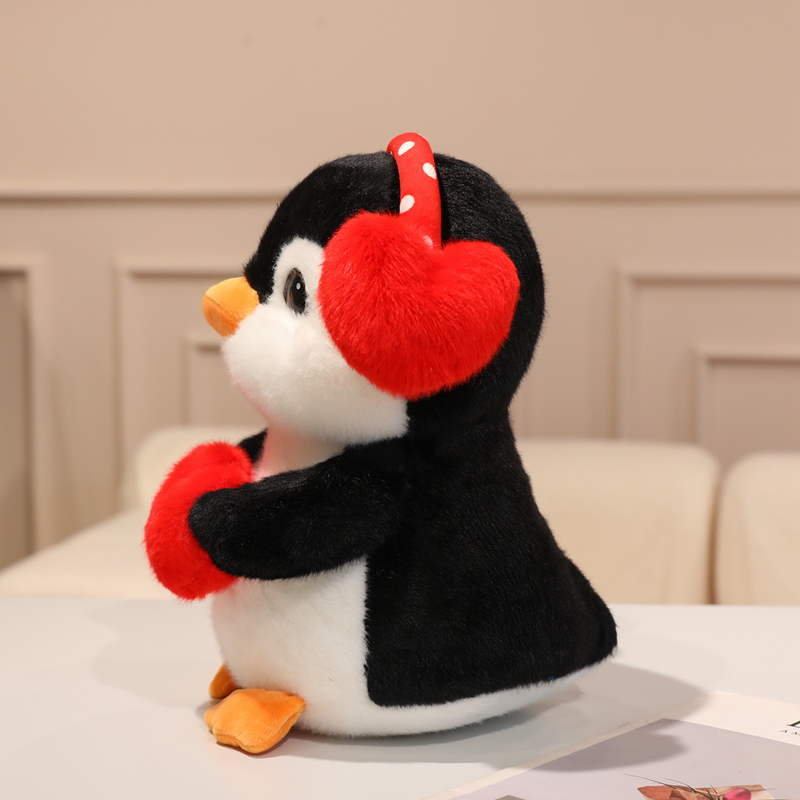 Penguin with Headphones Plush Doll - Cute Stuffed Penguin Toy with Earphone Design 12